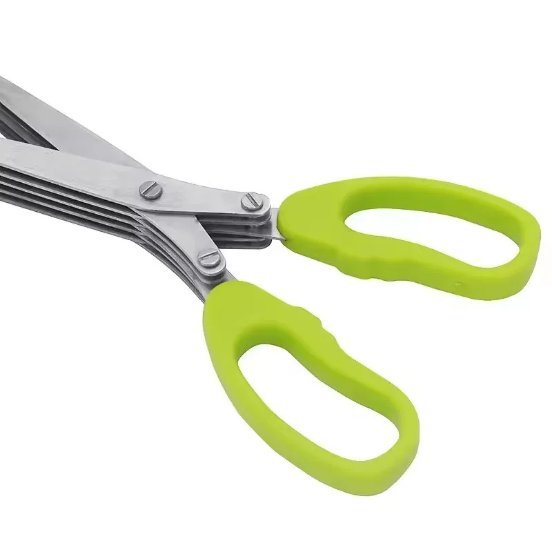 Muti-Layers Kitchen Scissors Stainless Steel Vegetable Cutter Scallion Herb Laver Spices cooking Tool Cut Kitchen Accessories