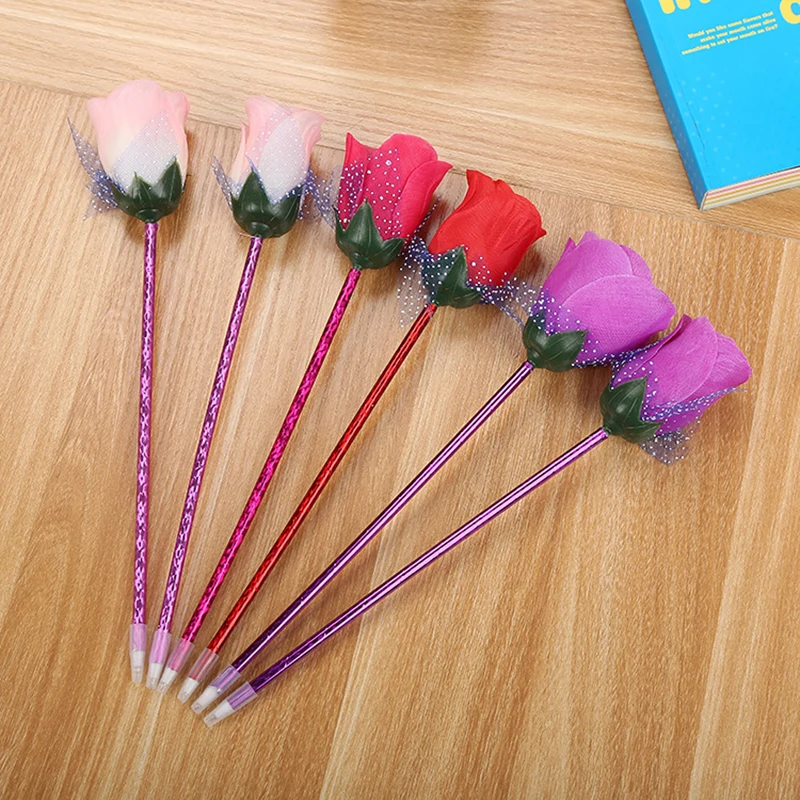 

20pcs Creative Rose Flower Ballpoint Pen Stationery Student Cartoon Pen Valentine's Day Flower Pen Cute Learning Gift Prize