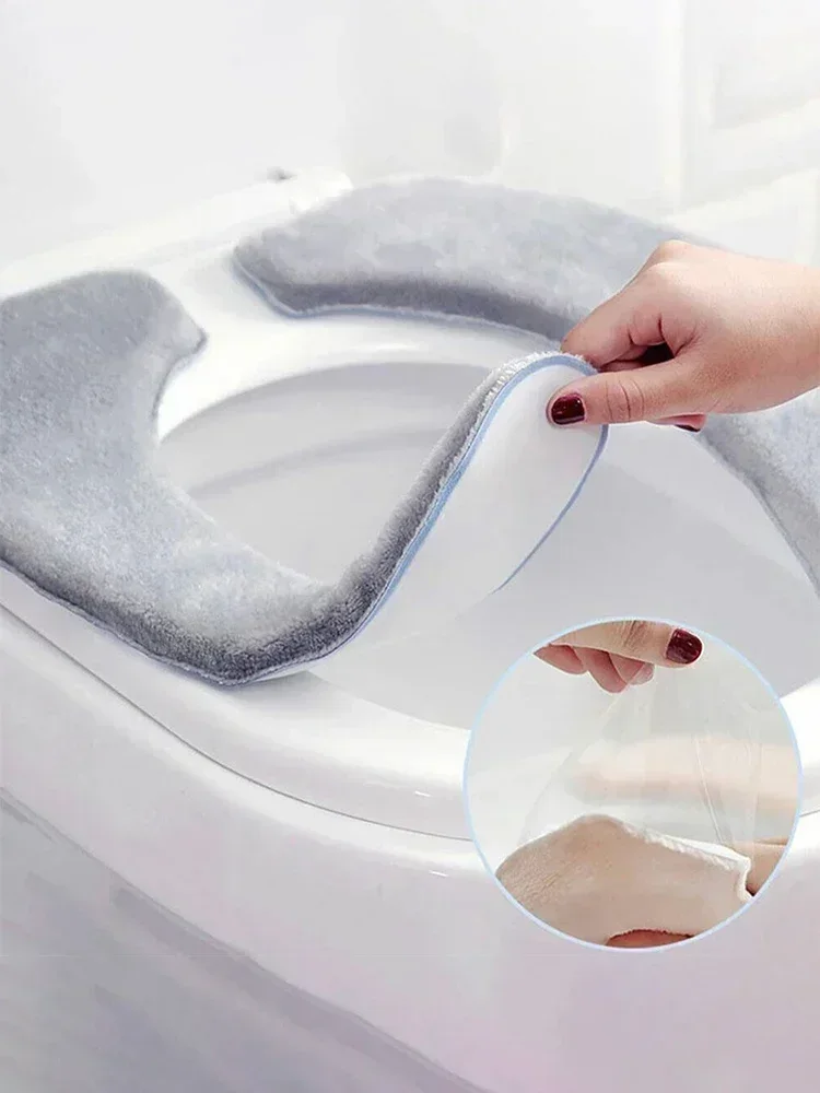Toilet Seat Cover Toilet Mat Toilet Seat Cushion Washable Soft Warmer Mat Cover Pad Bathroom Accessories