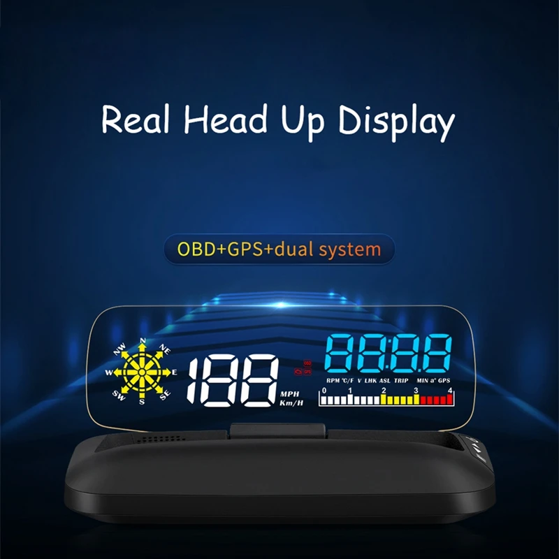 HUD C5  ÷, OBD2 + GPS ӵ, ڵ   ӵ , KMH/KPM,   ȣȯ 
