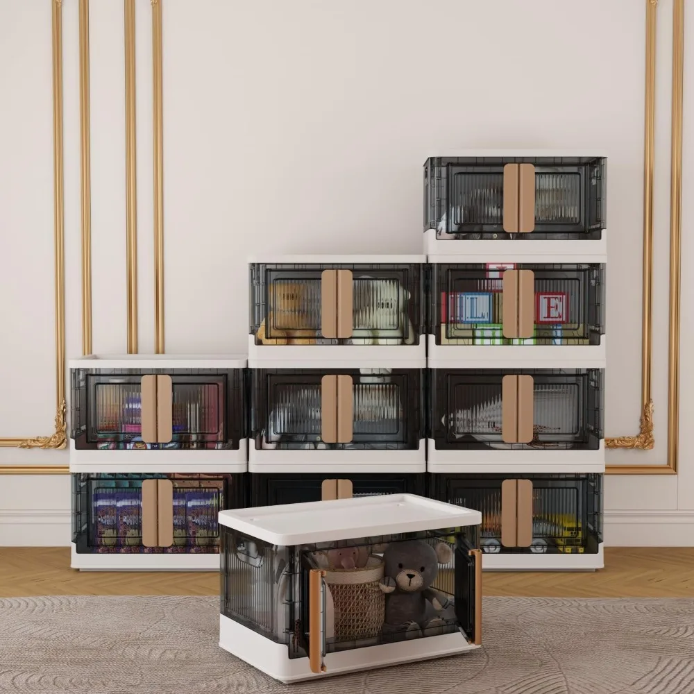 Stackable Plastic Storage Bins with Lids and Wheels