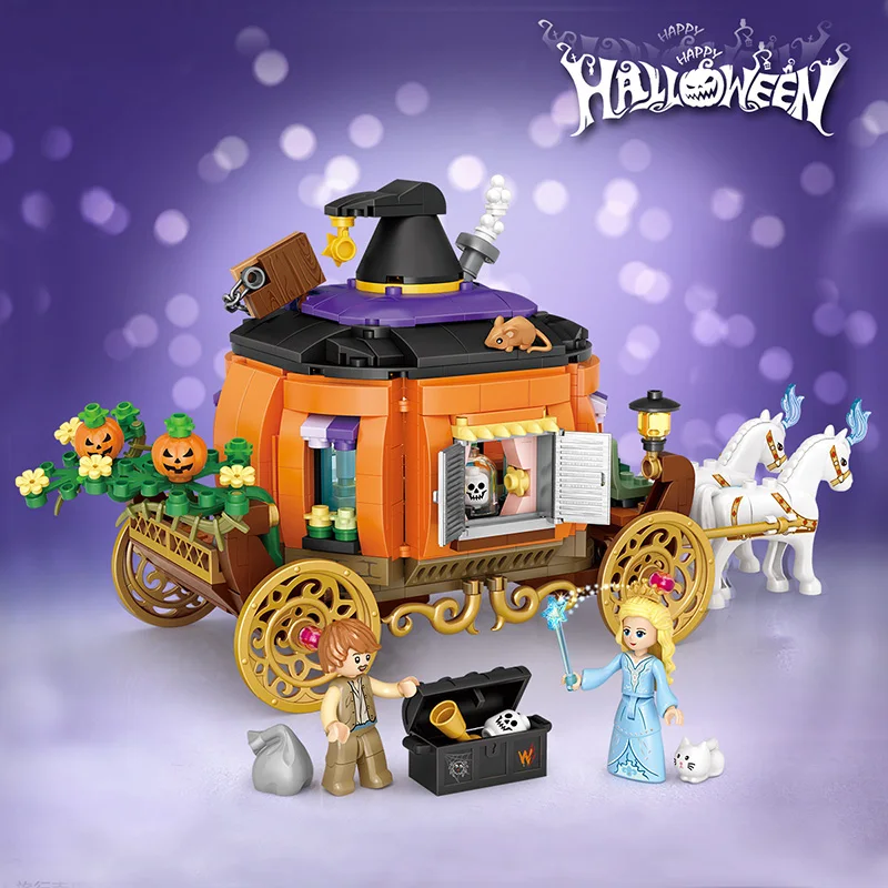 New 1249 LOZ Mini Blocks Kids Building Bricks Boys Toys Halloween Pumpkin Ghost House Puzzle Girls Holiday Christmas Gifts1233