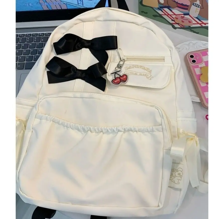 Miyagawa Japanese Ins Cute Girl Bow Backpack for Middle School Students High School Students High-capacity Backpacks 4