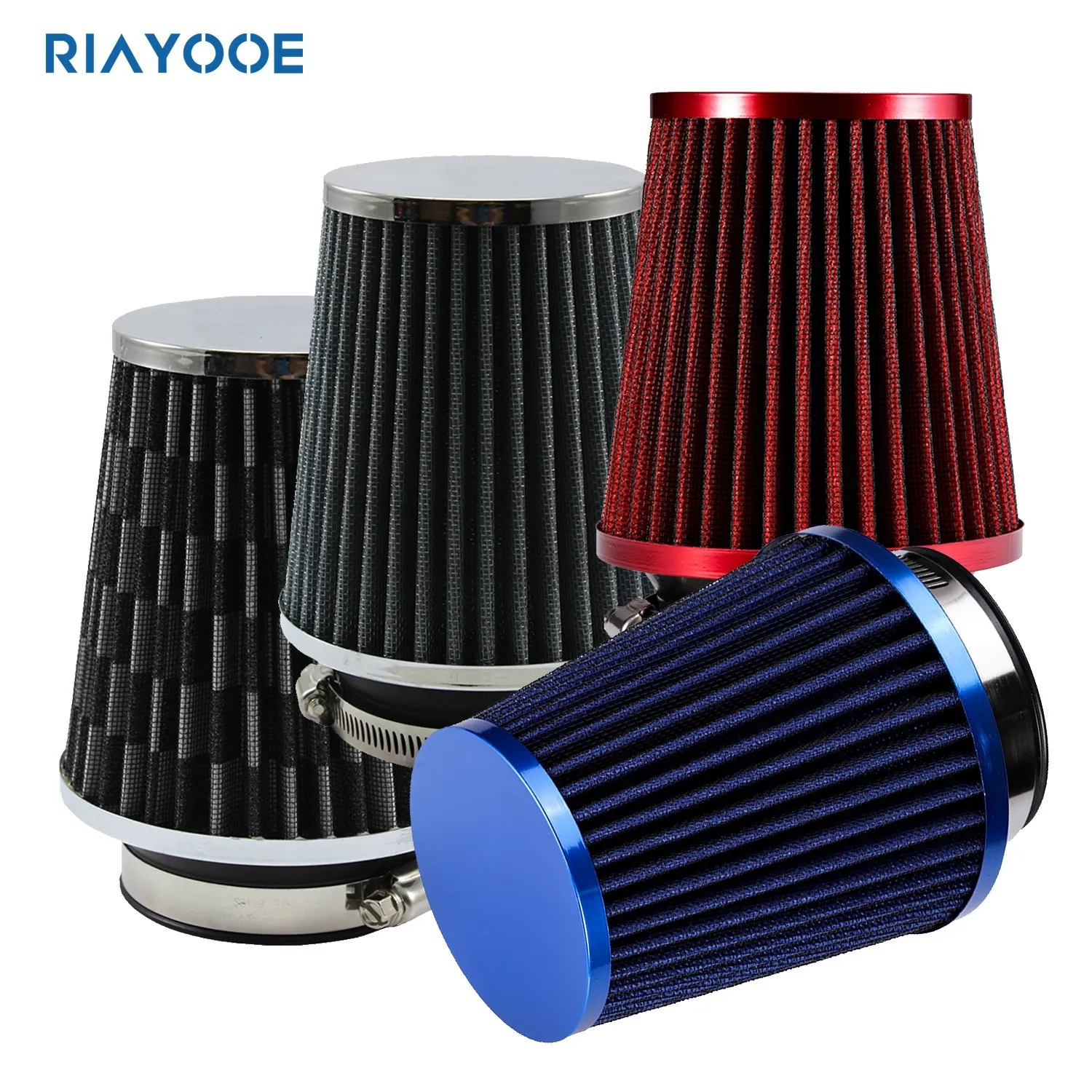 

Car Filter Cold Air Intake Carbon Universal Performance kit Sport Racing Auto Cone Cover Housing 76mm High Flow Engine 3 inch