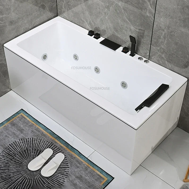 Modern Acrylic Hydromassage Bathtub Household Portable Spa Bathtub Adults Hotel Bathroom Comfortable Massage Seat Bath