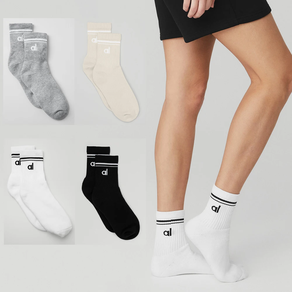 

AL Yoga Cotton Socks Unisex Soft Comfortable Four Seasons Sports Stockings Couple Style Yoga Sports Leisure Socks Soft Comfort