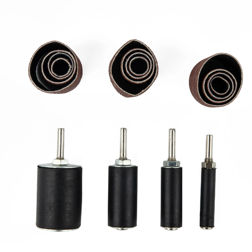 

16Pcs Set Drum Sanding Kit Sanding Drum For Electric Drill Press Drum With Spindle Sander Sleeves Long Sandpaper Ring Shaft Roll