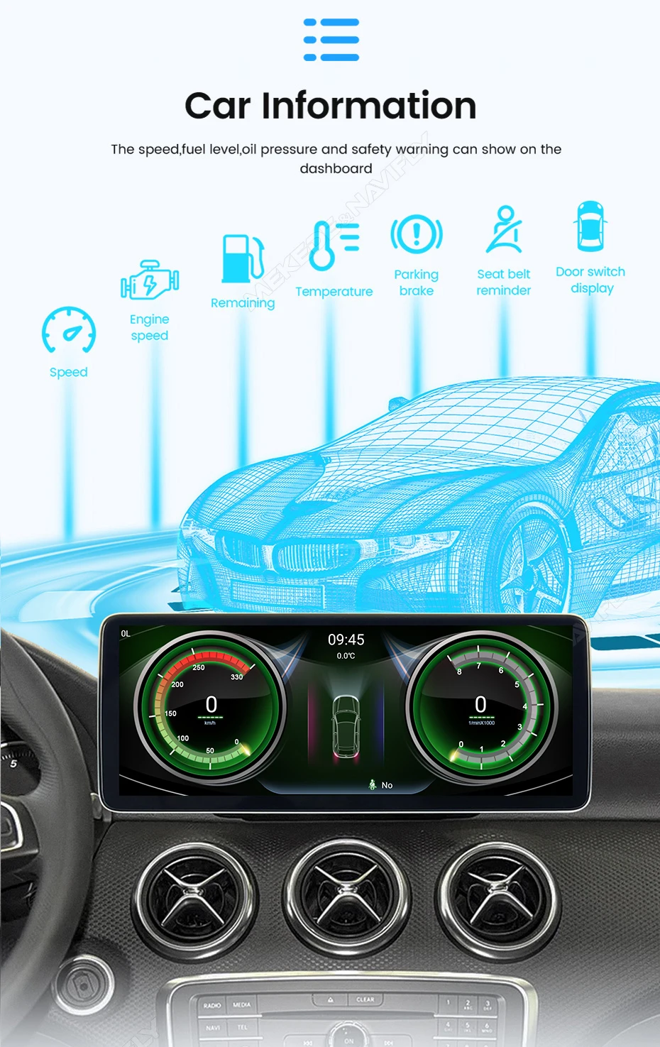 Mekede Snapdragon 680 Android 14 Autoradio für Mercedes-Benz C GLC Klasse W205 X253 W446 W447 Kabelloses Carplay Intelligentes System – Detail 22