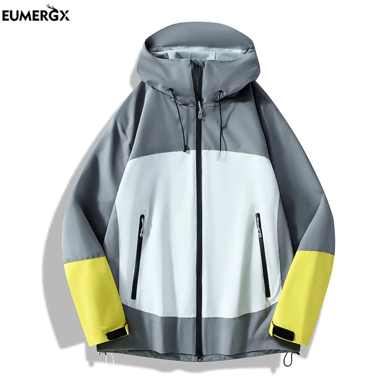 Unisex Soft Waterproof Jacket Lightweight Windproof Hiking Coat Outdoor Sports Breathable Raincoat for Running Camping EUMERGX