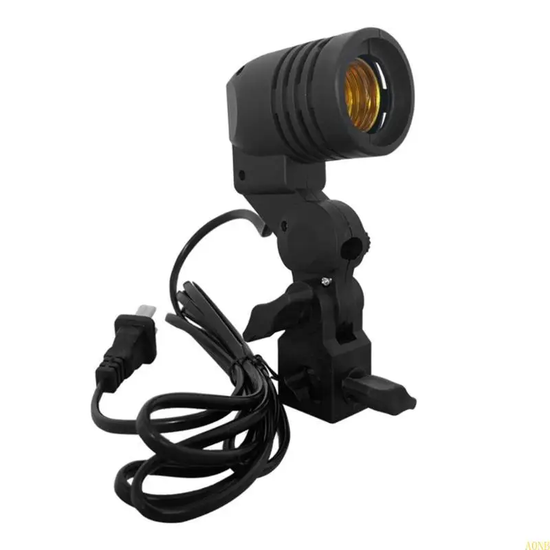 A0NB Independent Switches Control Photography Light Mount Stand with E27 Screw Socket