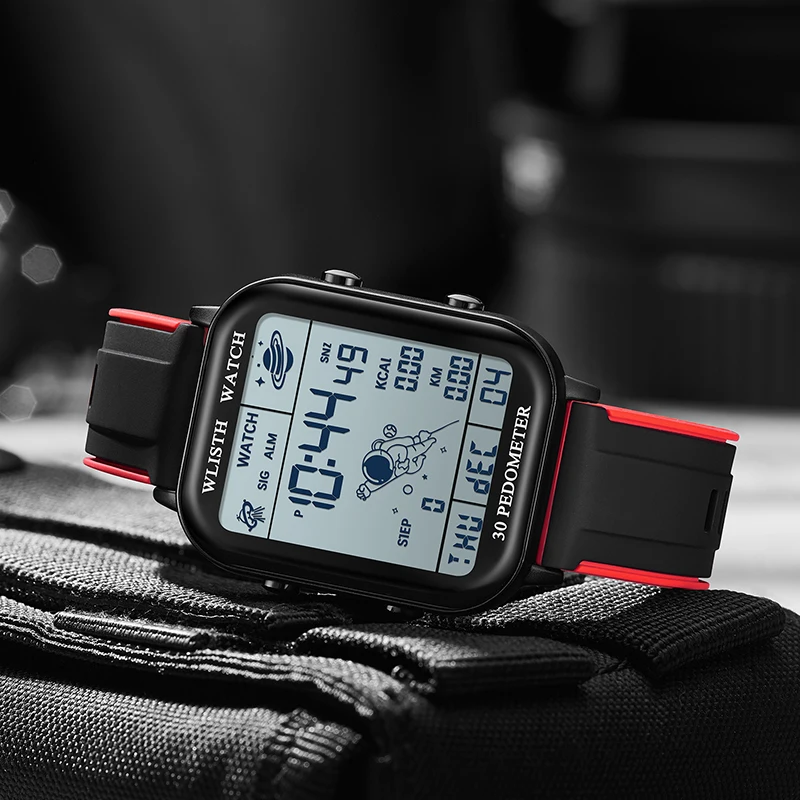 Men's Digital Sports Watch with Stopwatch, Countdown Timer, Calendar, and Pedometer