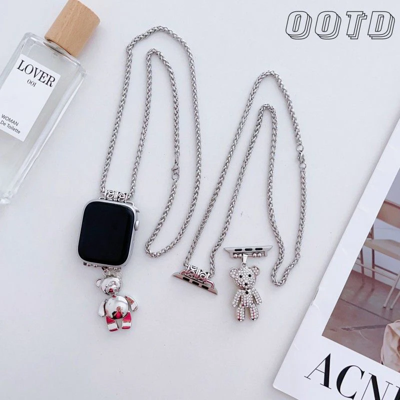 

S9 Neck Hanging Necklace Metal Watch Chain Suitable For Apple Watch Strap38/40/41mm42/44/45/49mmSports Watch Accessory UltraS8Se