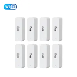 Smart WiFi Temperature & Humidity Sensor with App Remote Monitoring (8Pcs Wifi)