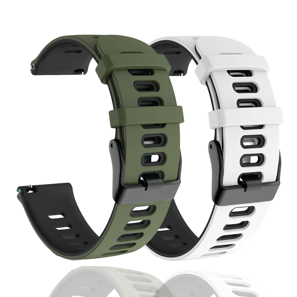 Silicone Breathable Sport Band for 22mm Smartwatches - Universal Fit, Multiple Colors Available