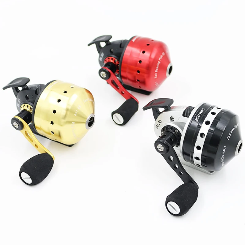 Closed Metal Wheel BL30 Fishing Reel 4+1BB 3.6:1Gear Ratio Slingshot  Outdoor Bow Hunting Fishing with PE line 45M slingshot fish