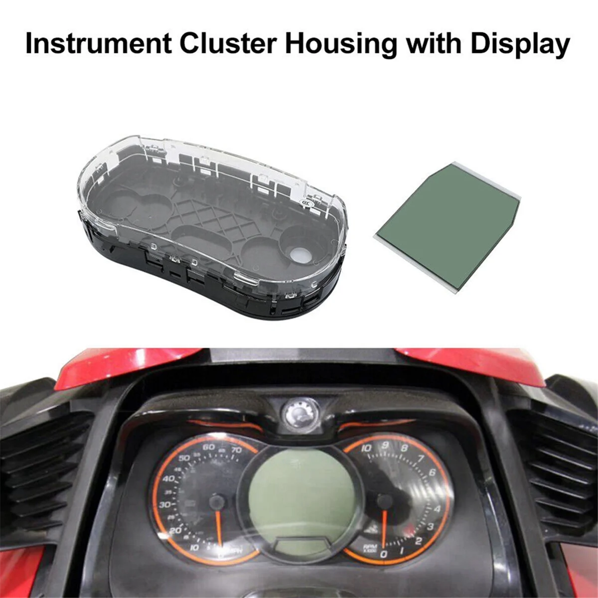 LCD Display with Instrument Cluster Housing for Sea-Doo 4-Tec GTX RXT WAKE Replace 278002761, 278002305 3