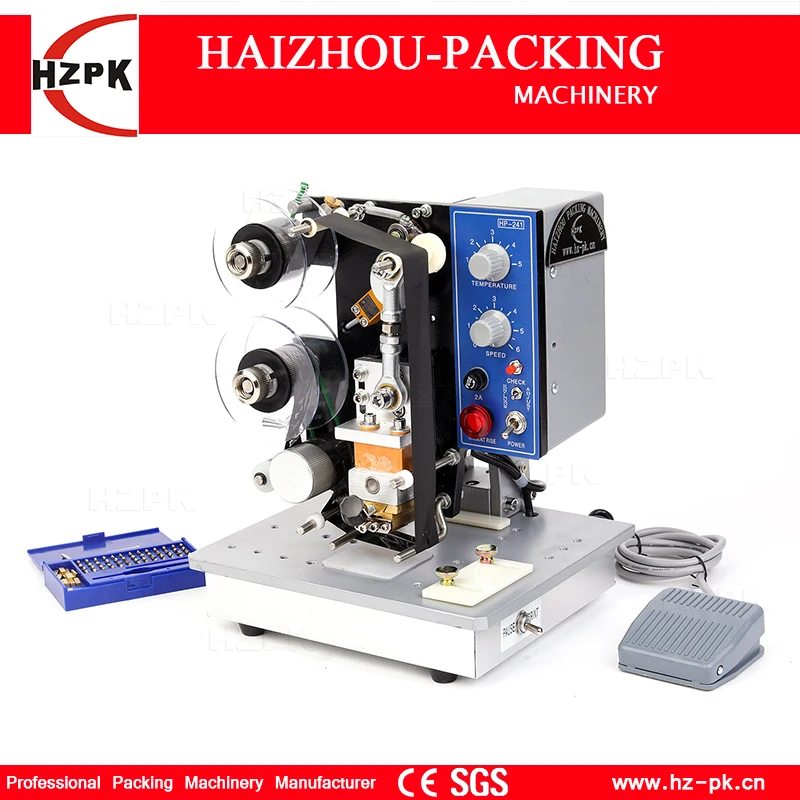 HZPK Electric Hot Ribbon Label Printing Machine Numbers Print Machine Plastic Film/Plastic Bag Date Printing With A Ribbon Free