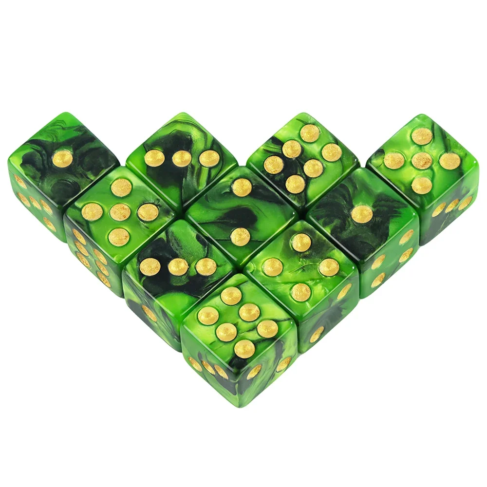 Game Dice Acrylic Dice Mini D6 Dice 12mm Double Color 6-sided Square Corner with Standard Dots For Club Party DIY Board Game Supplies
