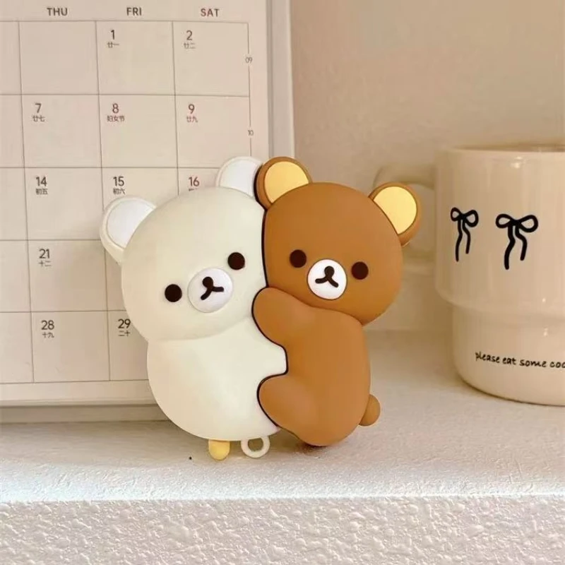Cute 3D Rilakkuma Bear Silicone Earphone Case with Pendant
