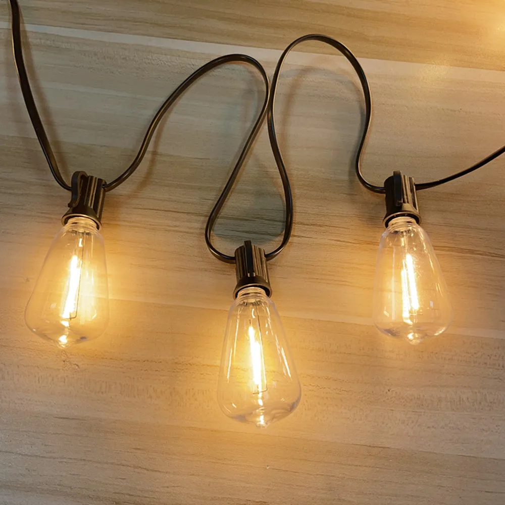 LED ST38 Bulb Globe String Lights Courtyard Outdoor Waterproof Lamp Shatterproof Light Bulbs for Wedding Home Garden Decor