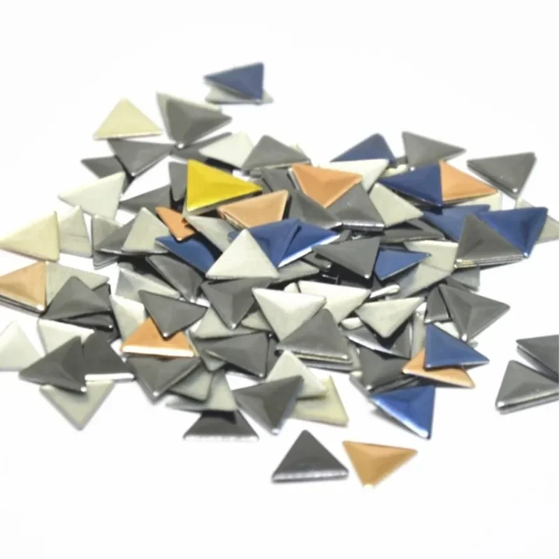 

Aluminium Studs For Bags Hot-Fix Triangles Rivet Plating 6mm/8mm/10mm Gold/Silver/Black Bag Spike Clothing Rhinestuds