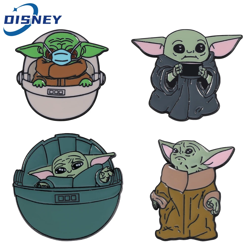 Cartoon Cute Yoda Baby Smalto Spilla Disney Movie Star Wars Master Yoda Badge Spilla Zaino Giacca Accessori Gioielli
