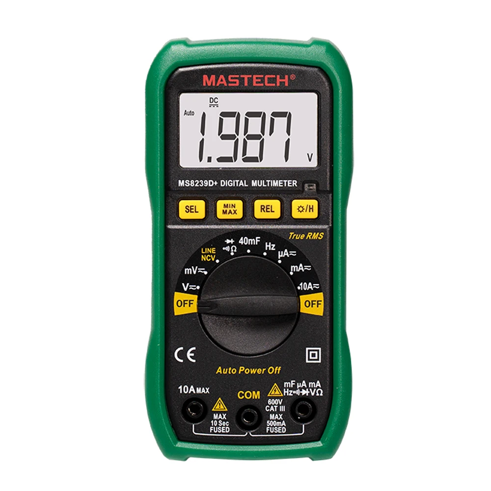 

MASTECH MS8239D Digital Multimeter High precision True RMS Auto Range Ammeter Voltmeter Smart Capacitor NCV Ohm Hz Live Tester