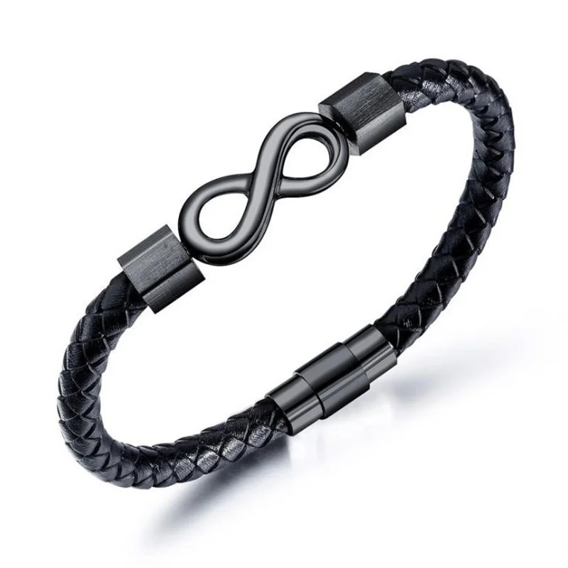 ブレスレット ROMANTINUER SN32 BRACELET INFINITY LEATHER Amazon.com: Titruebe Men's Leather Infinity Bracelet with