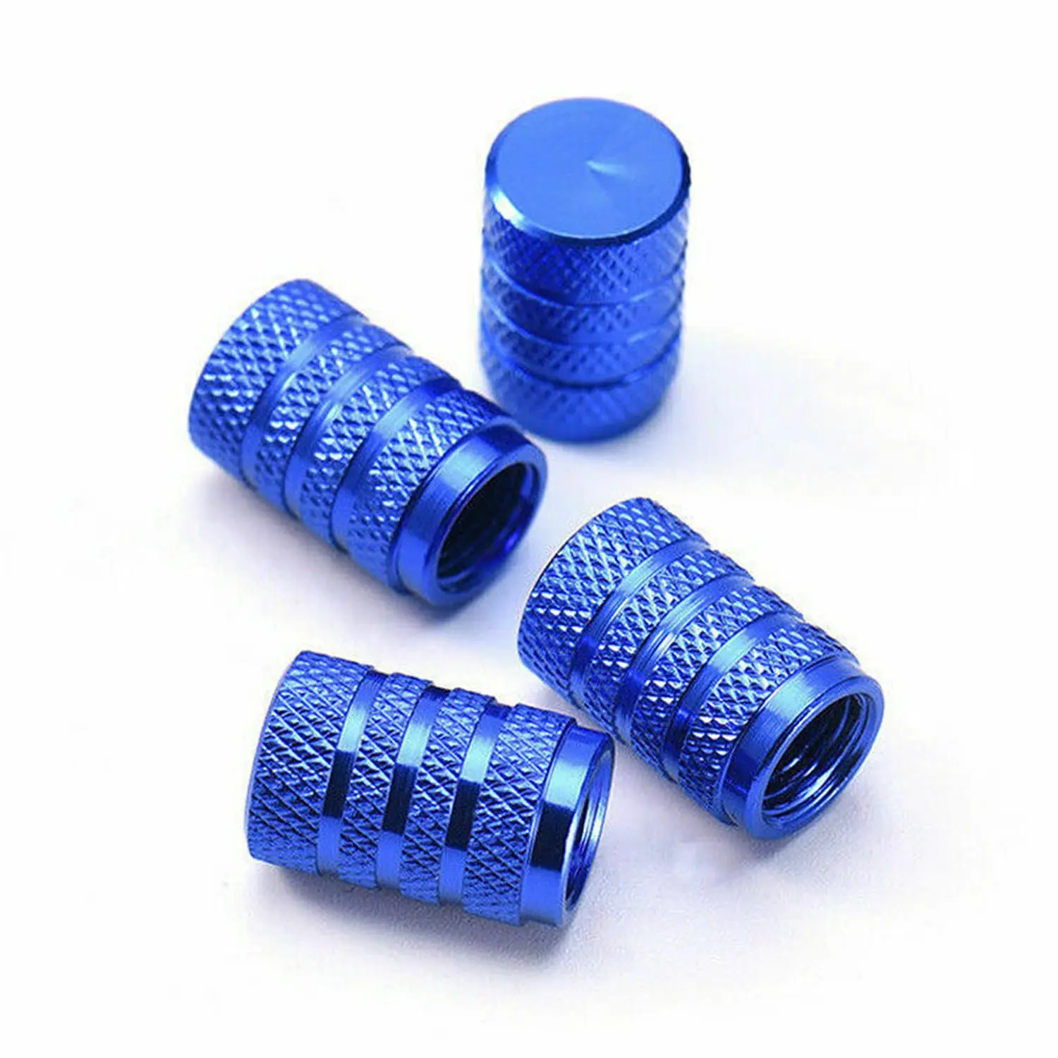 Premium Aluminum Valve Stem Caps - Rustproof Tire Air Valve Dust Covers (Set of 4)
