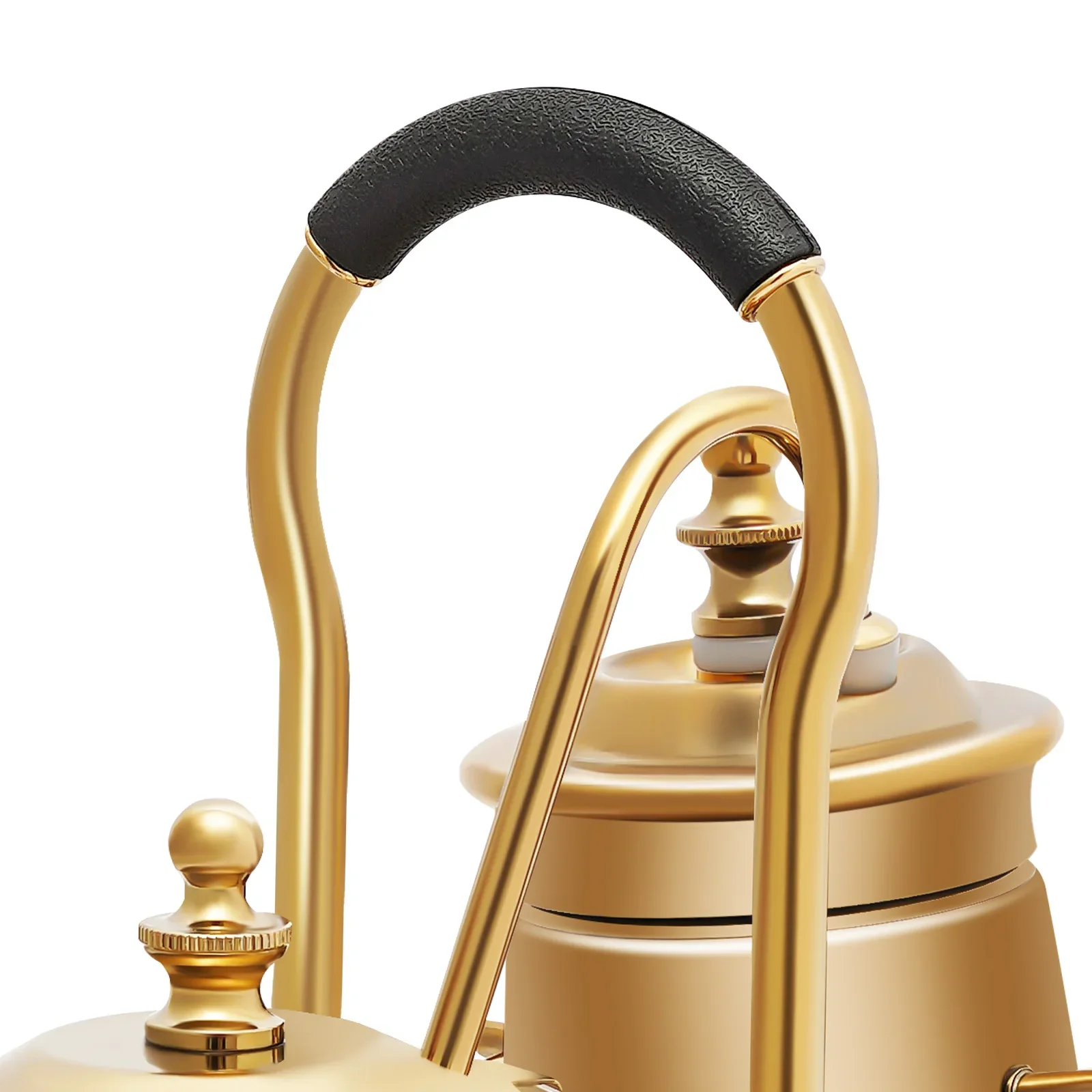400 ml goldfarbene Siphon-Kaffeemaschine, manuell mit Alkoholbrenner, Kaffeekanne aus Borosilikatglas, Retro-Küchendekoration – Detail 6