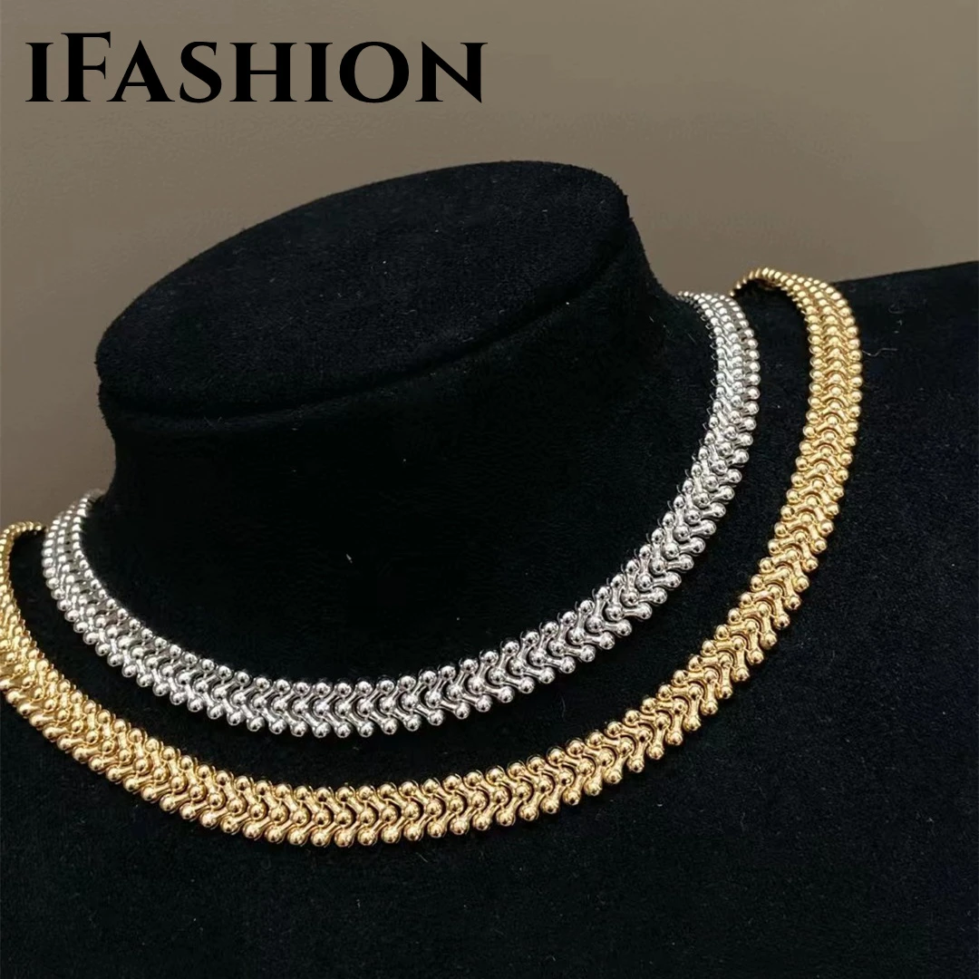 IFASHION 100 18k Gold Necklace Chain Lovely Collarbone necklace for