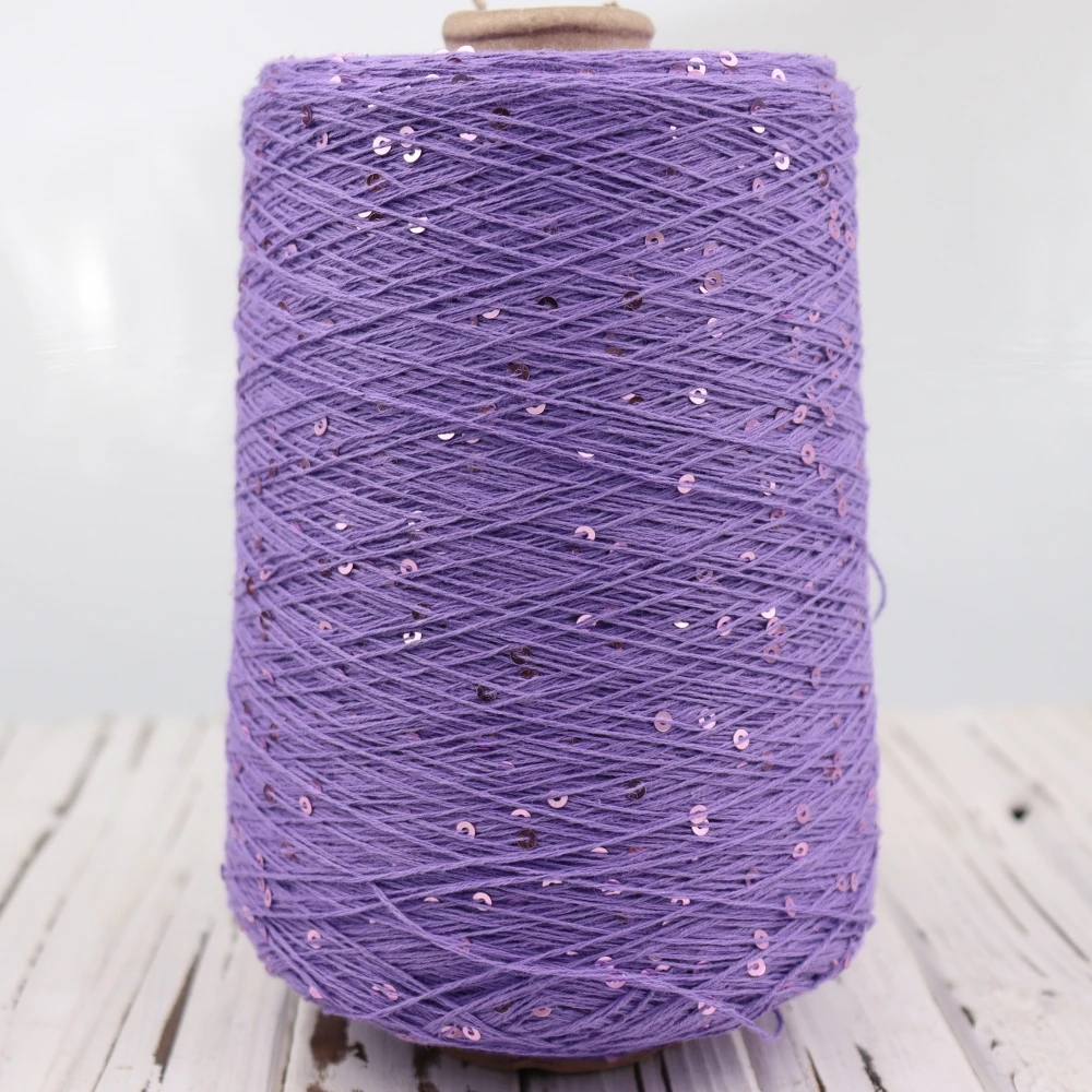  Блэк пряжа 500g 4000M 3mm Sequin cotton yarn DIY Knitted decoration Hand crochet KNITTING YARN 3