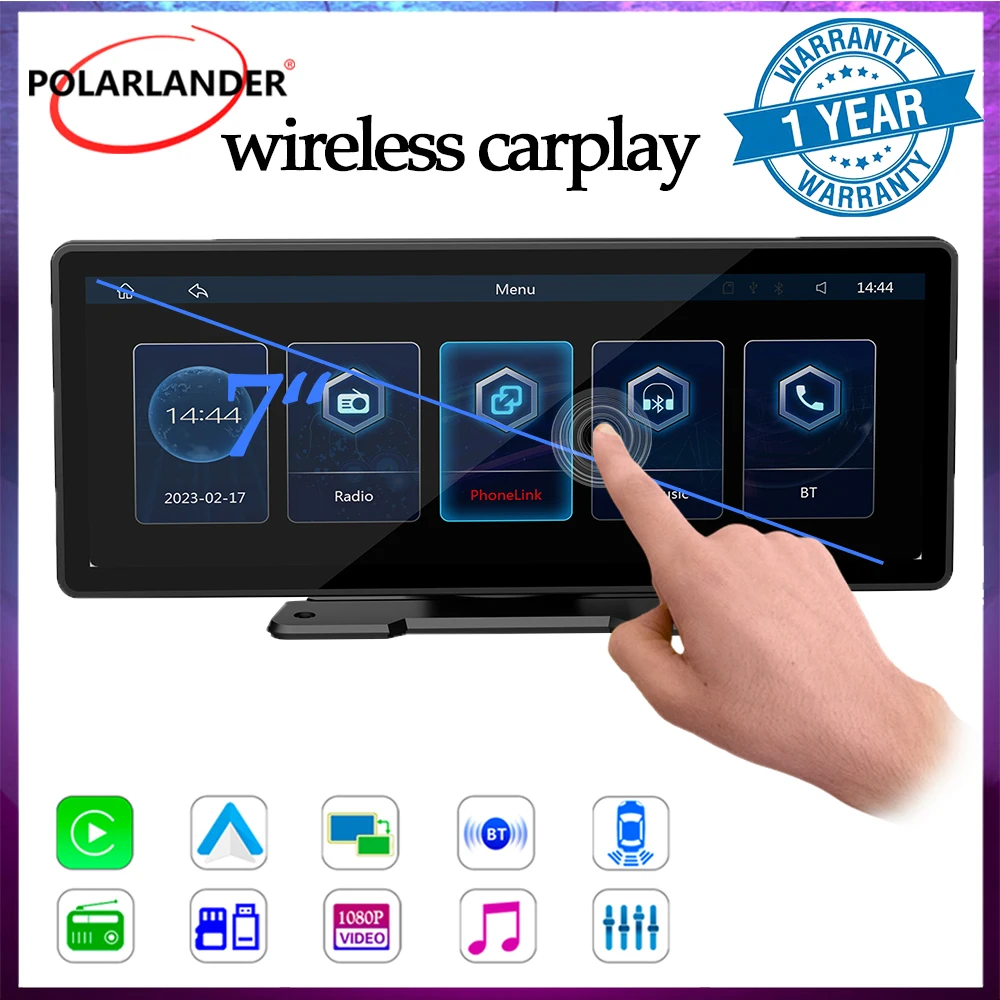 

9'' Bluetooth IPS Touch Screen Wireless Carplay Android Auto Car Multimedia Player Car Stereo Audio Portable Car MP5 Stereo