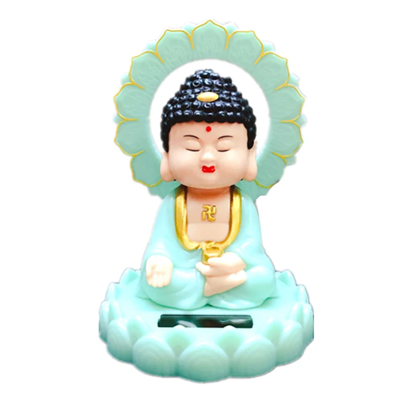 Shui 장식 공예 장식 태양 고개를 끄덕이는 부처님 동상 마스코트 홈 자동차 인테리어 사무실 장식