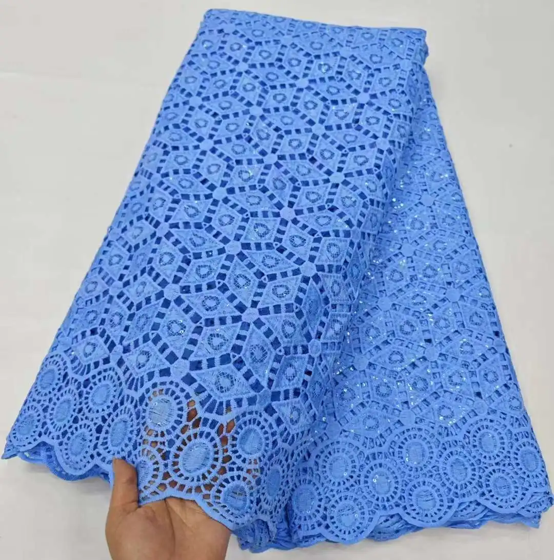 High Quality French Sewing Material African Guipure Lace Cord Fabric Nigeria Water Soluble Wedding Bridal Women Dress