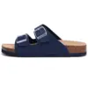 Kidmi Men's Cork Footbed Slide Sandal Slip On Sandals  Women Cork Sandals Nonslip Beach Sandals Female Adjustable Buckle Slides