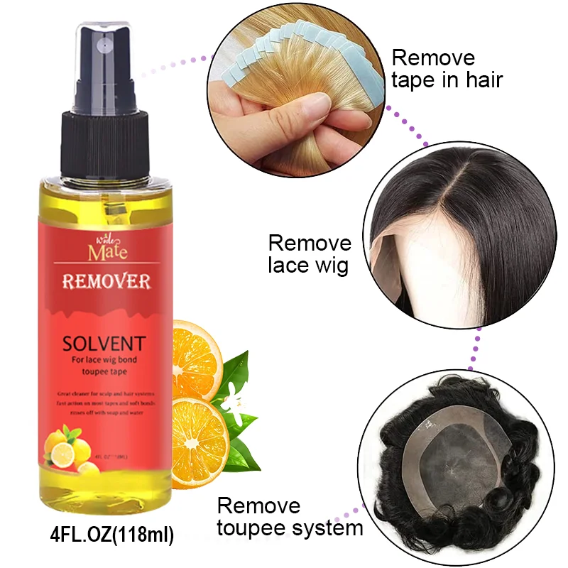 4FL OZ(118ml) Lace Glue Remover Spray Fact Acting Wig Adhesive Remover Spray For Tape Solvent for Lace Wigs Toupee
