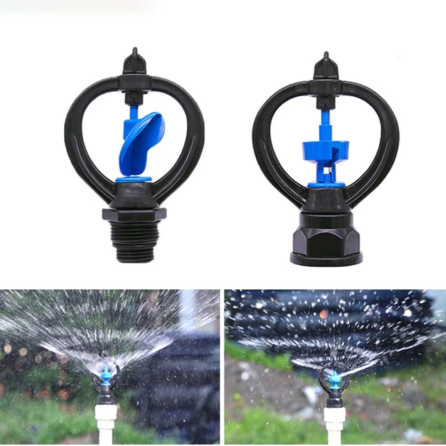 1PC 360 Degree Automatic Rotating Watering Irrigation Garden Lawn Rotating Sprinkler 1/2" 3/4" Male Thread Scattering Nozzle