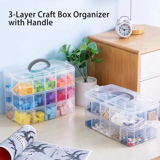 3 Layers 30 Compartments Clear Storage Box Container Jewelry Bead Organizer  Plastic Portable Arts Container for Home - AliExpress