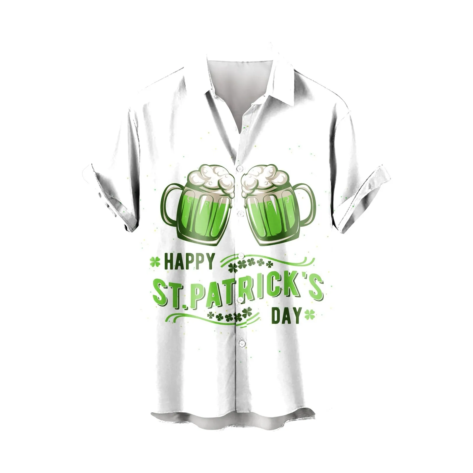 

Men'S St. Patrick'S Day Printed Button Short Sleeve Shirts Men'S Casual Fashion Short Sleeve Shirts Men Shirts High Quality