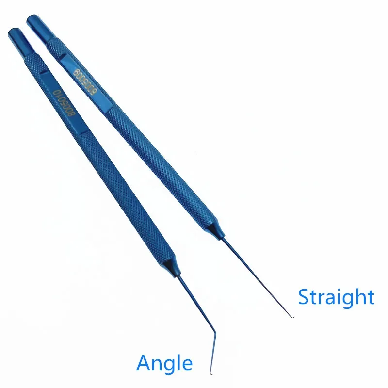 Titanium Sinskey Lens Manipulating Hook 0.15mm dia blunt tip straight / angled ophthalmic Veterinary Surgical Instruments
