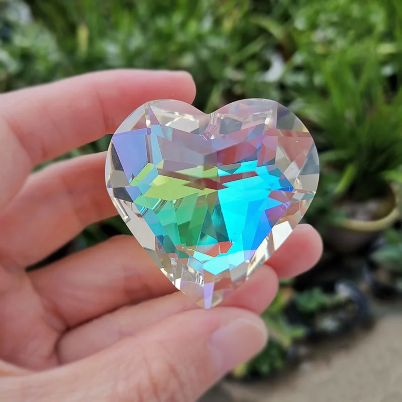 Crystal Suncatcher Heart Pendant Chandelier Prisms Rainbow Maker Hanging Drops for DIY Ornament Home Wedding Window Decor Craft sun catcher crystal pendant sun catchers window ornament