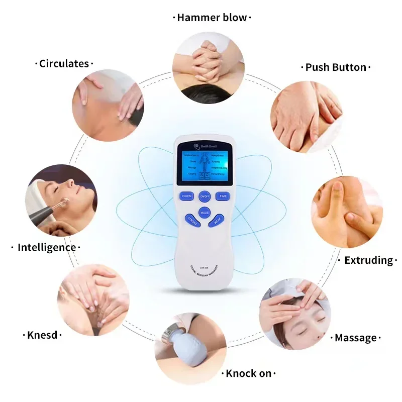Electric Electrode Machine Muscle Stimulator Massager Back Neck Shoulder Pain Relief Multi-functional Blue Screen Small Machine