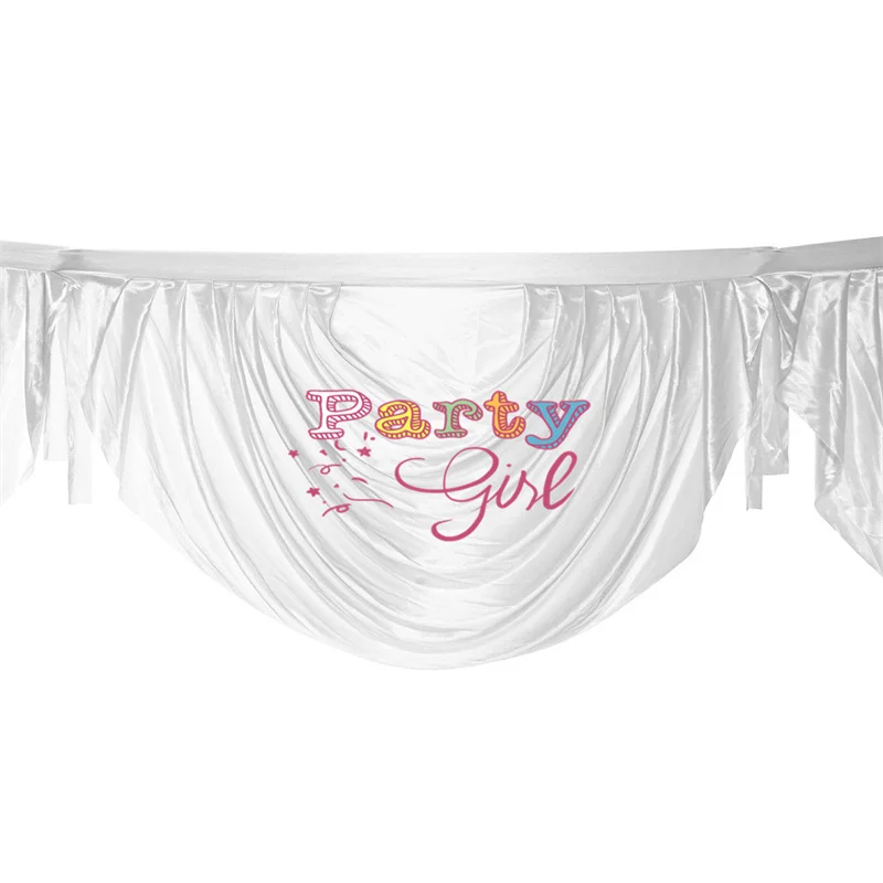 Ice Silk Table Swag Valance Drape For Table Skirt Cloth Party Event Decoration