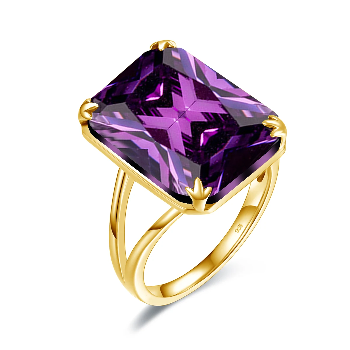 アメジスト付き925スターリングシルバーリング,13x18mm,女性用