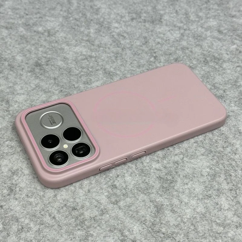 Magnetic Solid Color Liquid Silicone Shockproof Phone Case
