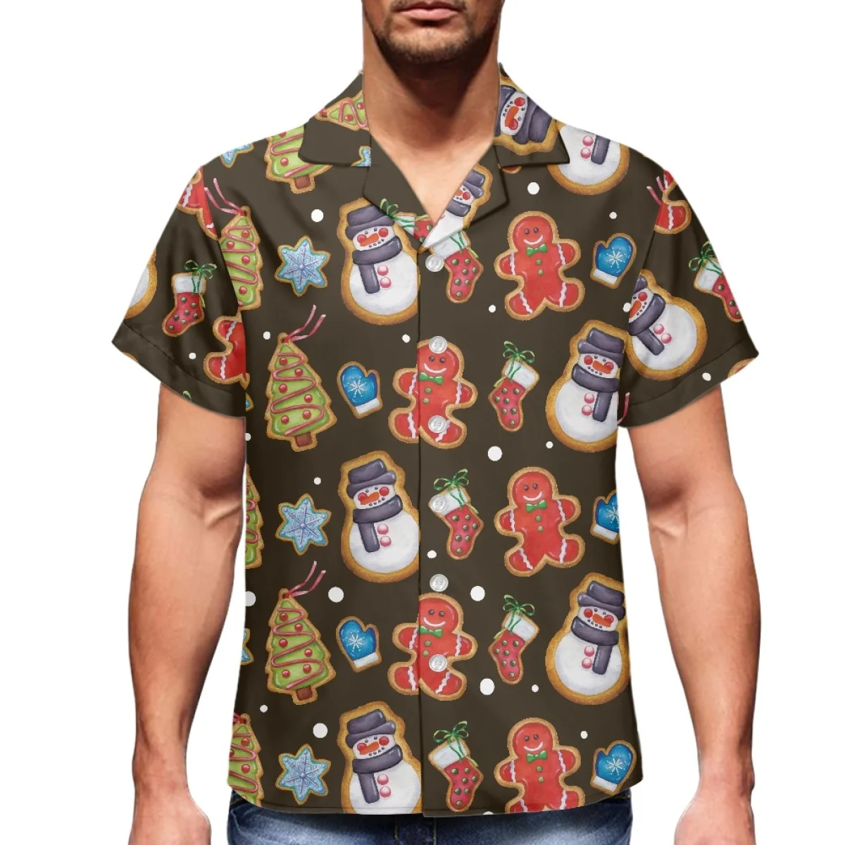 

Cumagical Funny Christmas Theme 3D Print Men's Butttton Shirts Casual Streetwear Tops Unisex Holiday Party Chic Hawaiian Shirt
