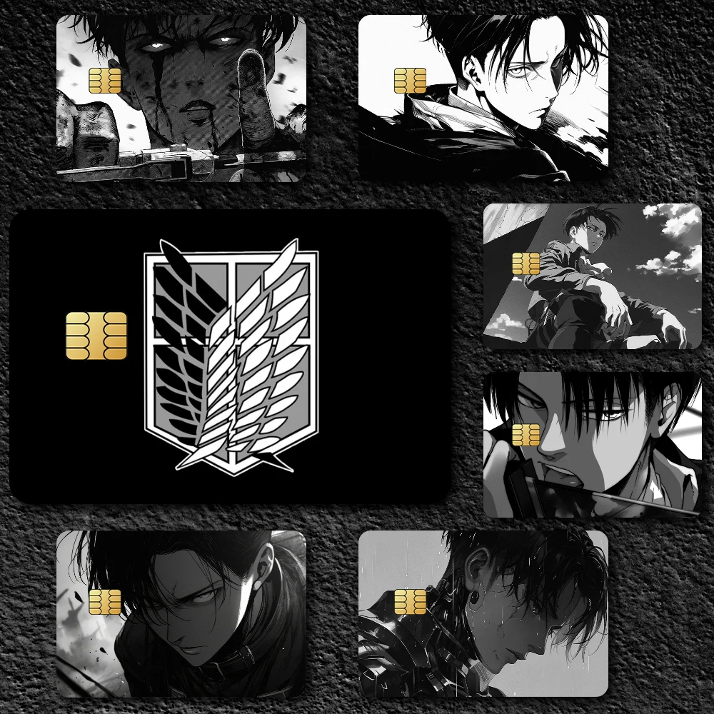 Levi Film Skin Cover Sticker Set for Credit Cards - Waterproof Anime Decor (4-Pack)