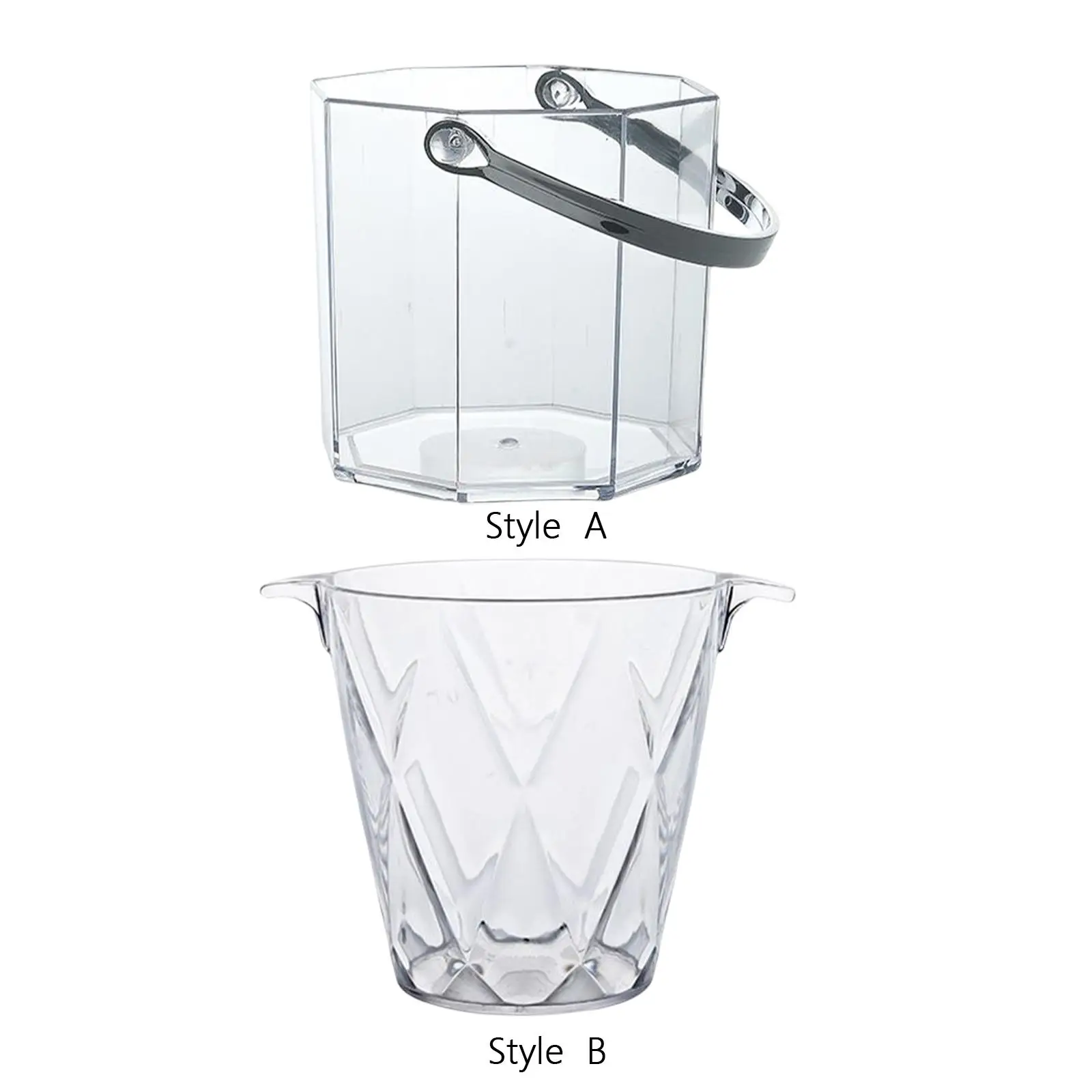 Acrylic Ice Bucket Transparent Beverage Chilling Tub for Wine Bottle Bar Pub