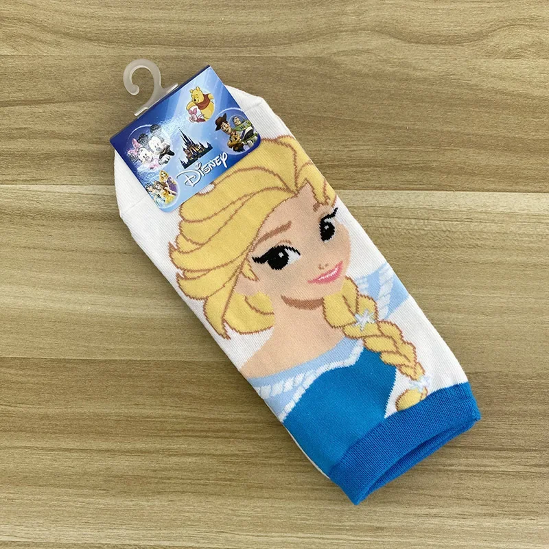 Disney cute children's princess socks mermaid princess anna snow white cute cotton non-slip shoes cartoon socks new